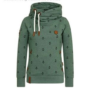 Naketano Women's Medium Anchor Hoodie Green EUC